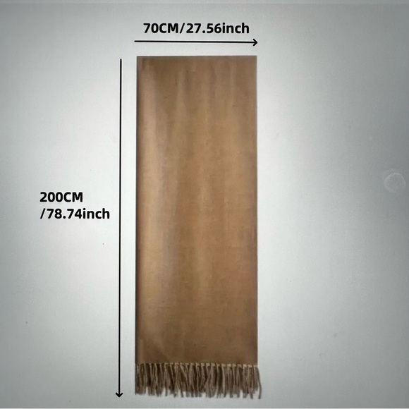 Two tone timeless classic  cashmere blend  scarf pashmina‎ wrap ruana - Picture 6 of 6